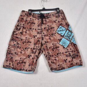 Body Glove Board Shorts Mens 34 Camo Beach Hawaiian Outdoor Swim Trunks